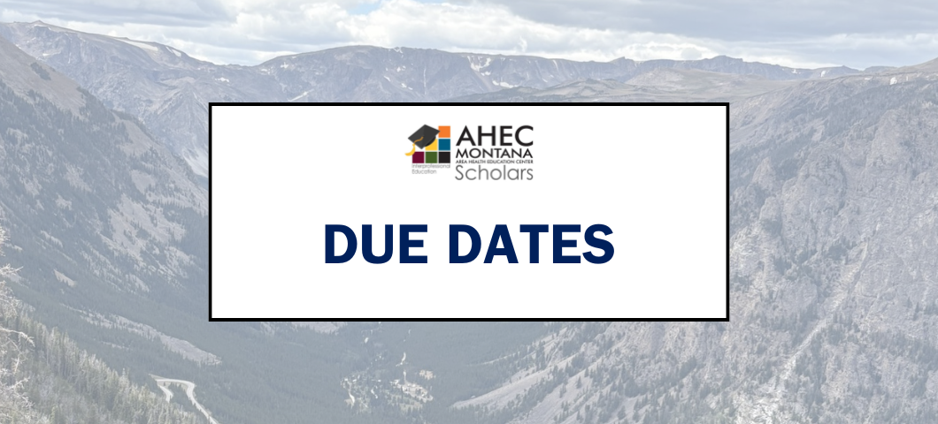 AHEC Scholars Due Dates Webpage Banner