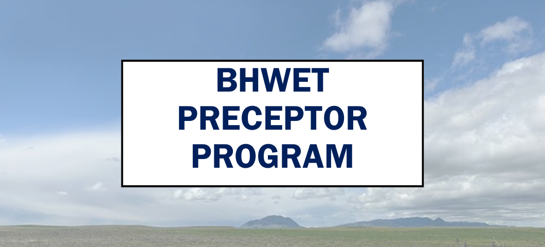 BHWET Preceptor Program Webpage Banner