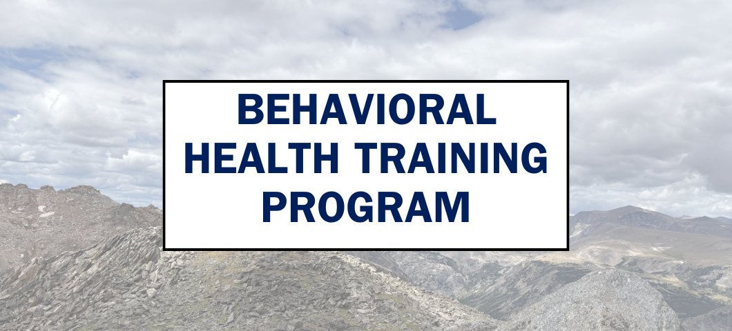 Behavioral Health Training Program Webpage Banner
