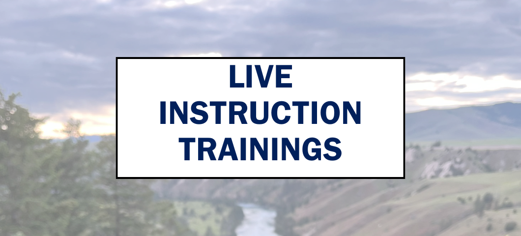 Live Instruction Trainings Webpage Banner