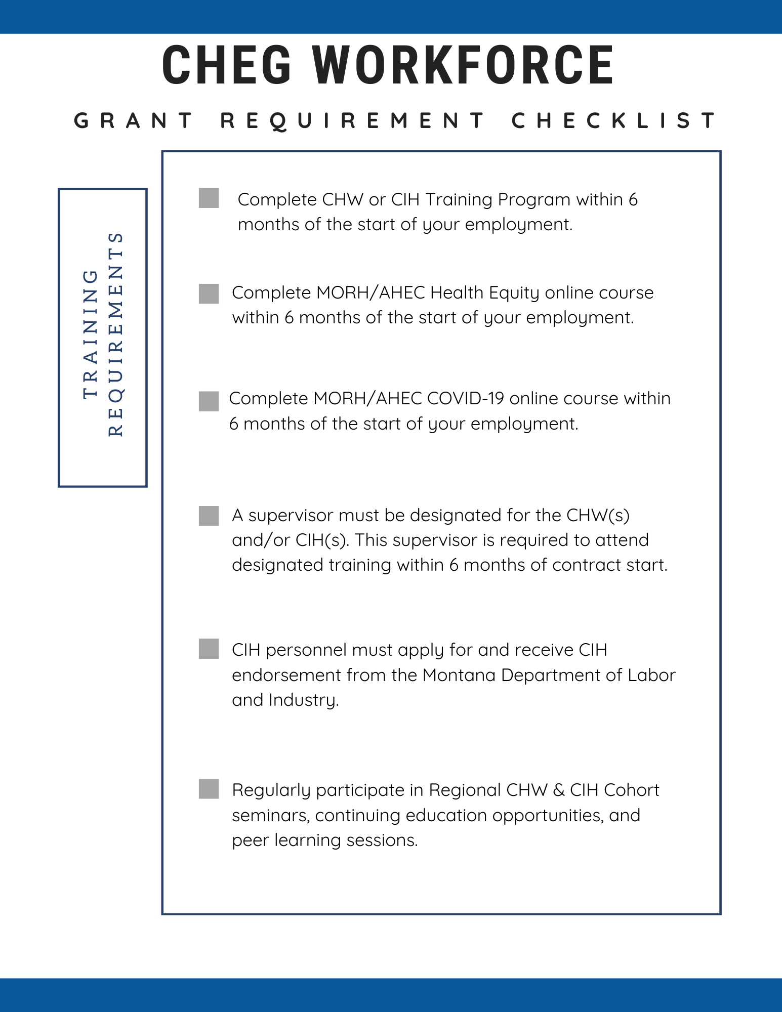 CHEG Training Requirements