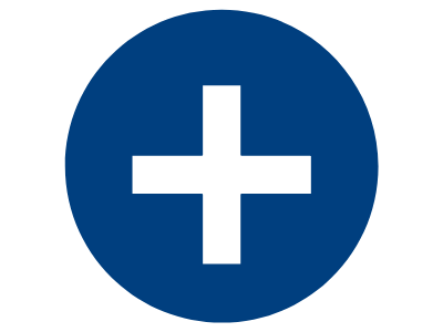 Blue hospital cross